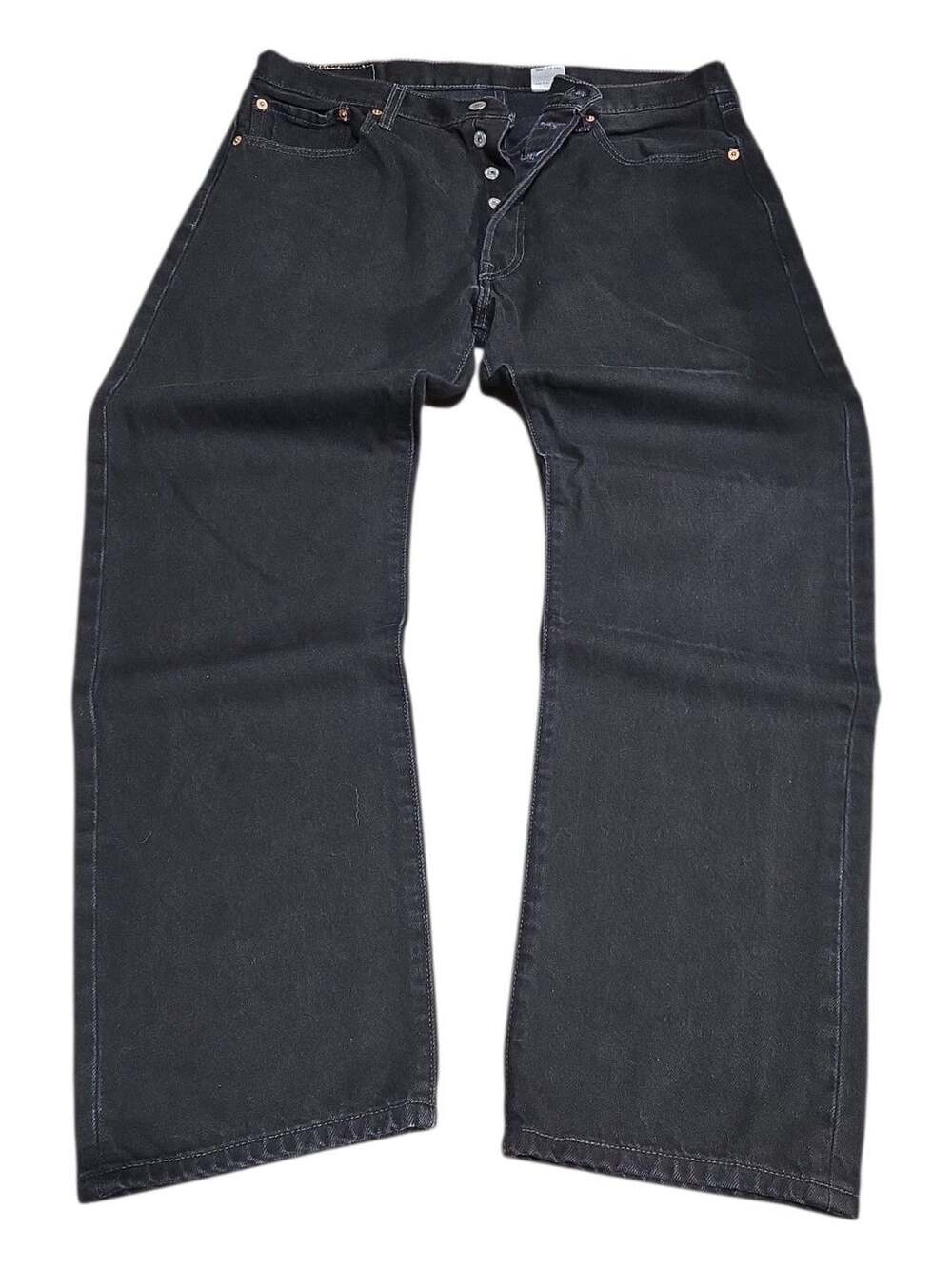 Levi's 501 Jeans Size W36 L30 Black Straight Leg Button Fly Denim
